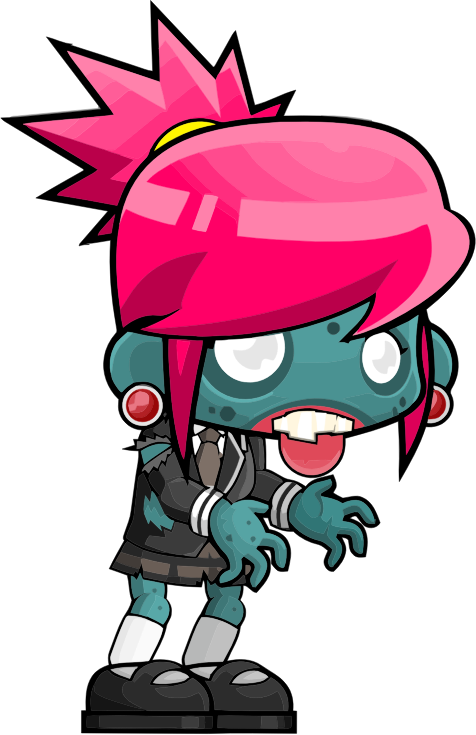 La imagen muestra a una chica zombi