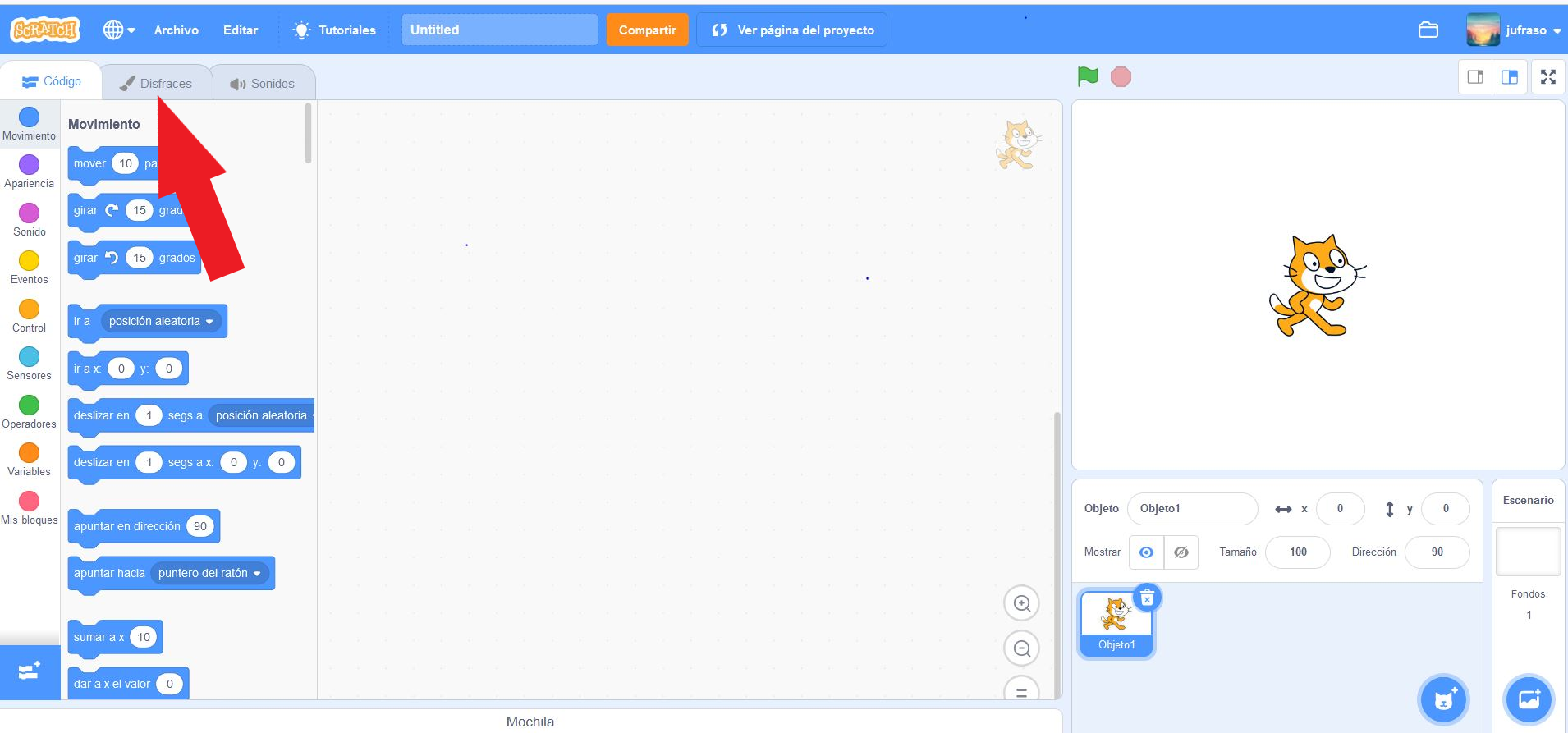 La
                    imagen representa la pestaña de disfraces