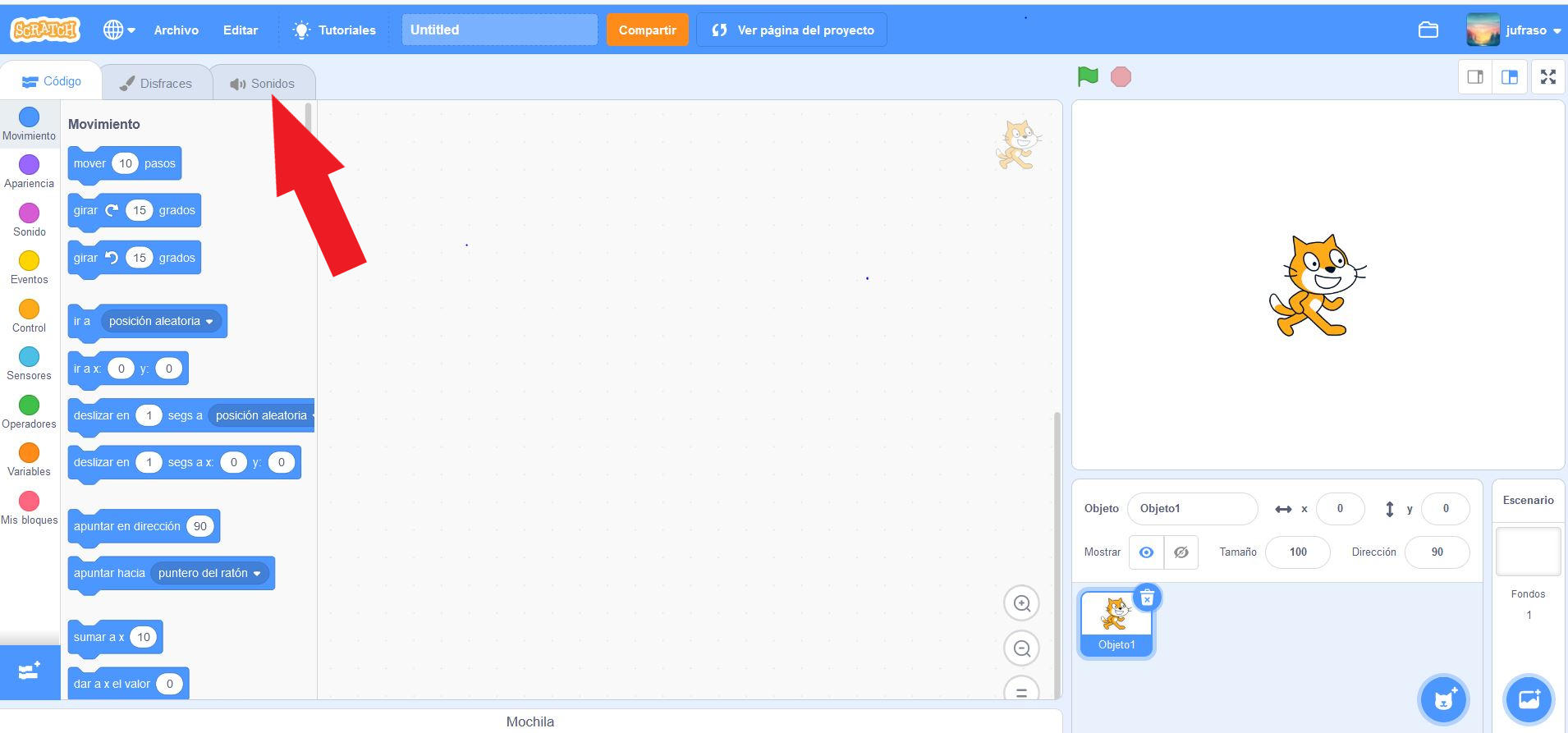 2 Botón para cargar sonidos