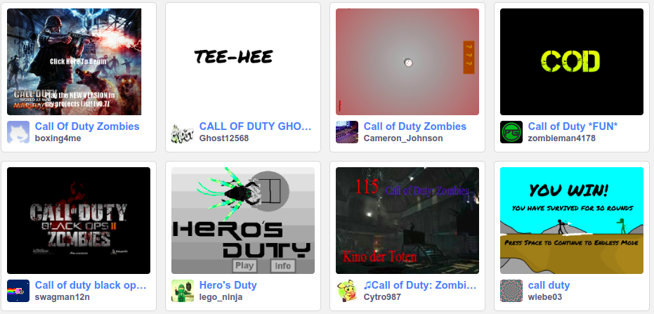 Imagen de videojuegos Call of Duty en Scratch
