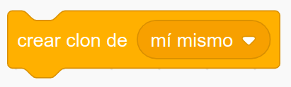 Imagen del bloque de programación Crear clon de mí de Scratch