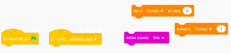 Imagen que representa el código del contador de puntos desordenado Fish Chomp