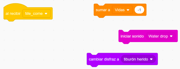 Imagen de los bloques de mordida del personaje principal del Fish Chomp