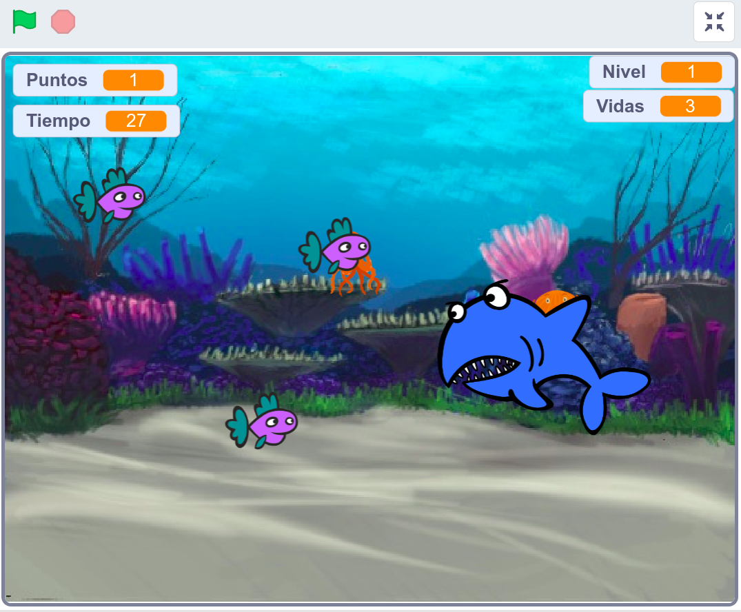 Imagen del contador de niveles del Fish Chomp