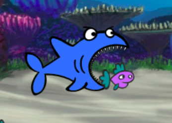 Imagen que describe la mordida del pez hambriento del Fish Chomp