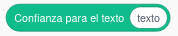 Imagen del bloque de programación de Scratch: Confianza para el texto: texto 2