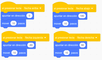 Imagen que describe los bloques de movimiento del Maze