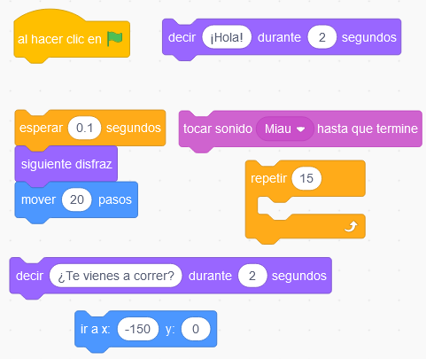 Ordenar los siguientes bloques