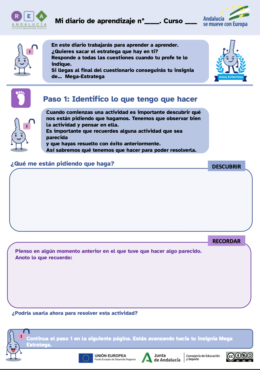 Diario de Aprendizaje. Imagen del Diario de aprendizaje con el enlace para su descarga.