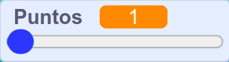 Imagen de una variable con deslizador en Scratch