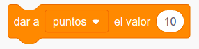 Imagen del bloque fijar valor de una variable en Scratch