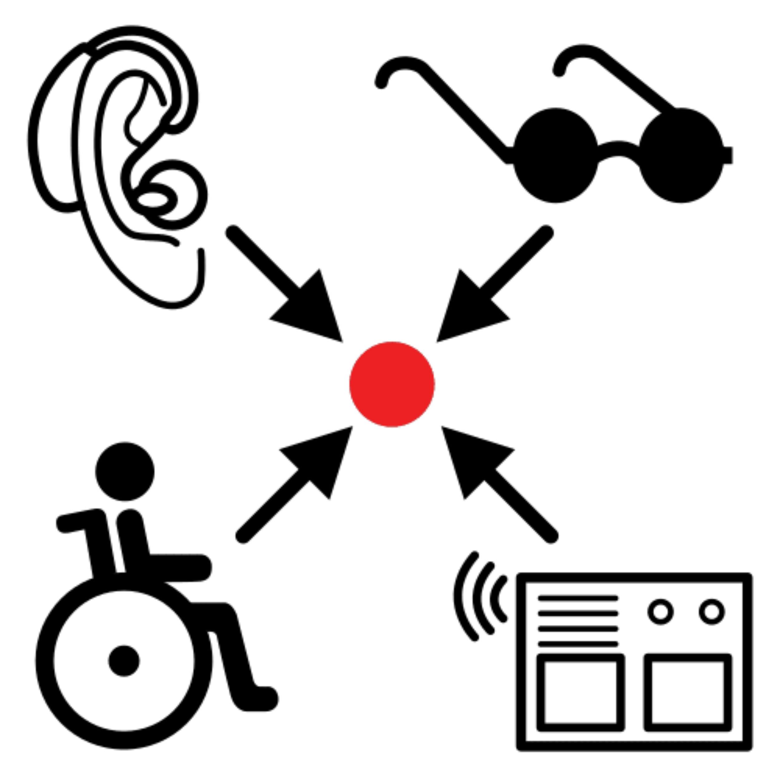 La imágen muestra un pictograma de un punto accesible