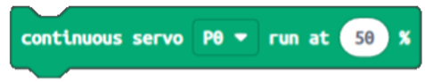 Imagen que representa el bloque de programación continuous servo de MakeCode