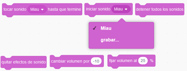 La imagen describe los bloques de sonido