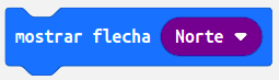 Imagen del bloque de programación de MakeCode mostrar flecha