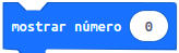 Imagen del bloque de programación de MakeCode mostrar número