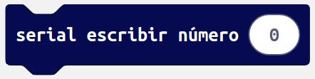 Imagen del bloque de programación de MakeCode serial escribir