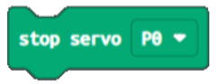 Imagen que representa el bloque de programación stop servo de MakeCode