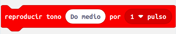 Imagen del bloque de programación de MakeCode reproducir tono pulsos