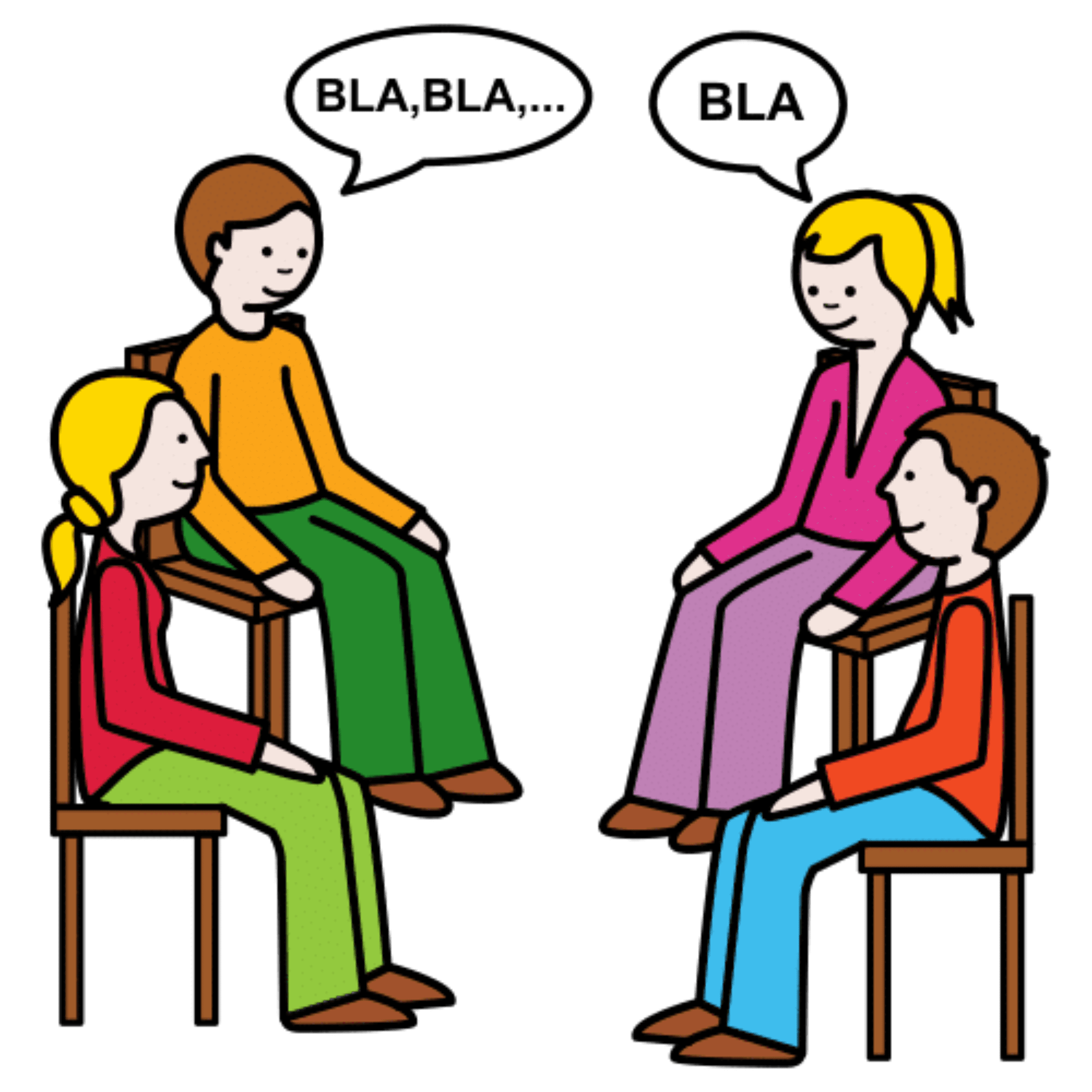 Imagen que muestra un diálogo en clase