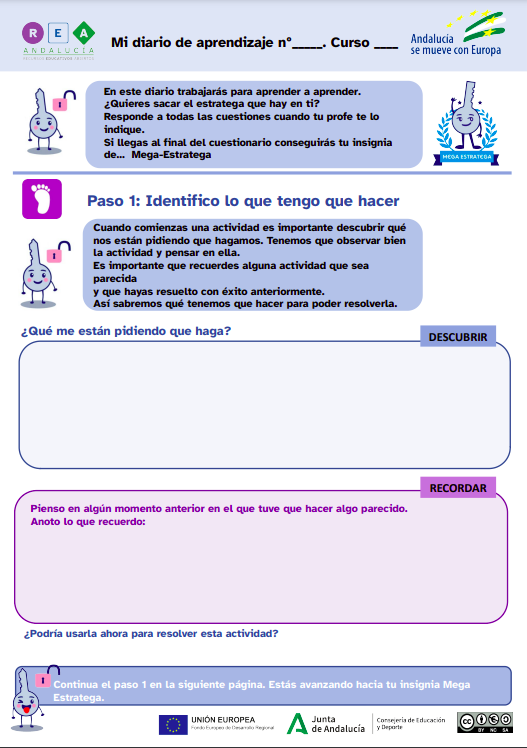 Imagen del diario de aprendizaje del alumnado