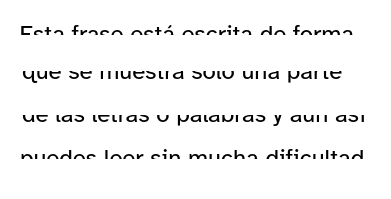 Imagen que describe una frase mal escrita para su lectura