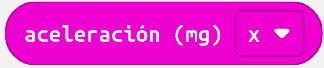 Imagen del bloque de programación de MakeCode aceleración