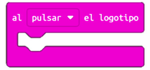 Imagen del bloque de programación de MakeCode al pulsar logotipo