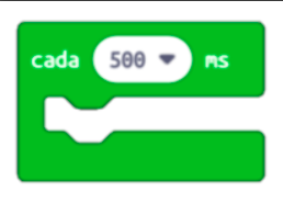 Imagen del bloque de programación de MakeCode cada ms