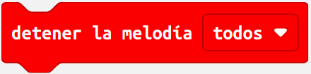 Imagen que representa el bloque de programación de MakeCode detener melodía