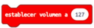 Imagen del bloque de programación de MakeCode establecer volumen
