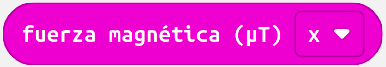 Imagen del bloque de programación de MakeCode fuerza magnética