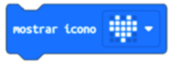 Imagen del bloque de programación de MakeCode mostrar icono