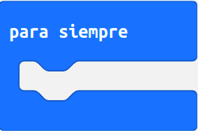 Imagen que representa el bloque de programación de MakeCode para siempre