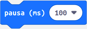 Imagen que representa el bloque de programación de MakeCode pausa