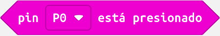Imagen del bloque de programación de MakeCode pin p0 presionado