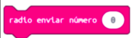 Imagen del bloque de programación de MakeCode serial radio enviar número