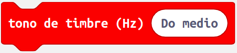 Imagen que representa el bloque de programación de MakeCode tono timbre