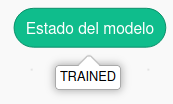 Imagen del bloque de programación de Estado del modelo y la herrienta devuelve el valor de TRAINED (entrenado)