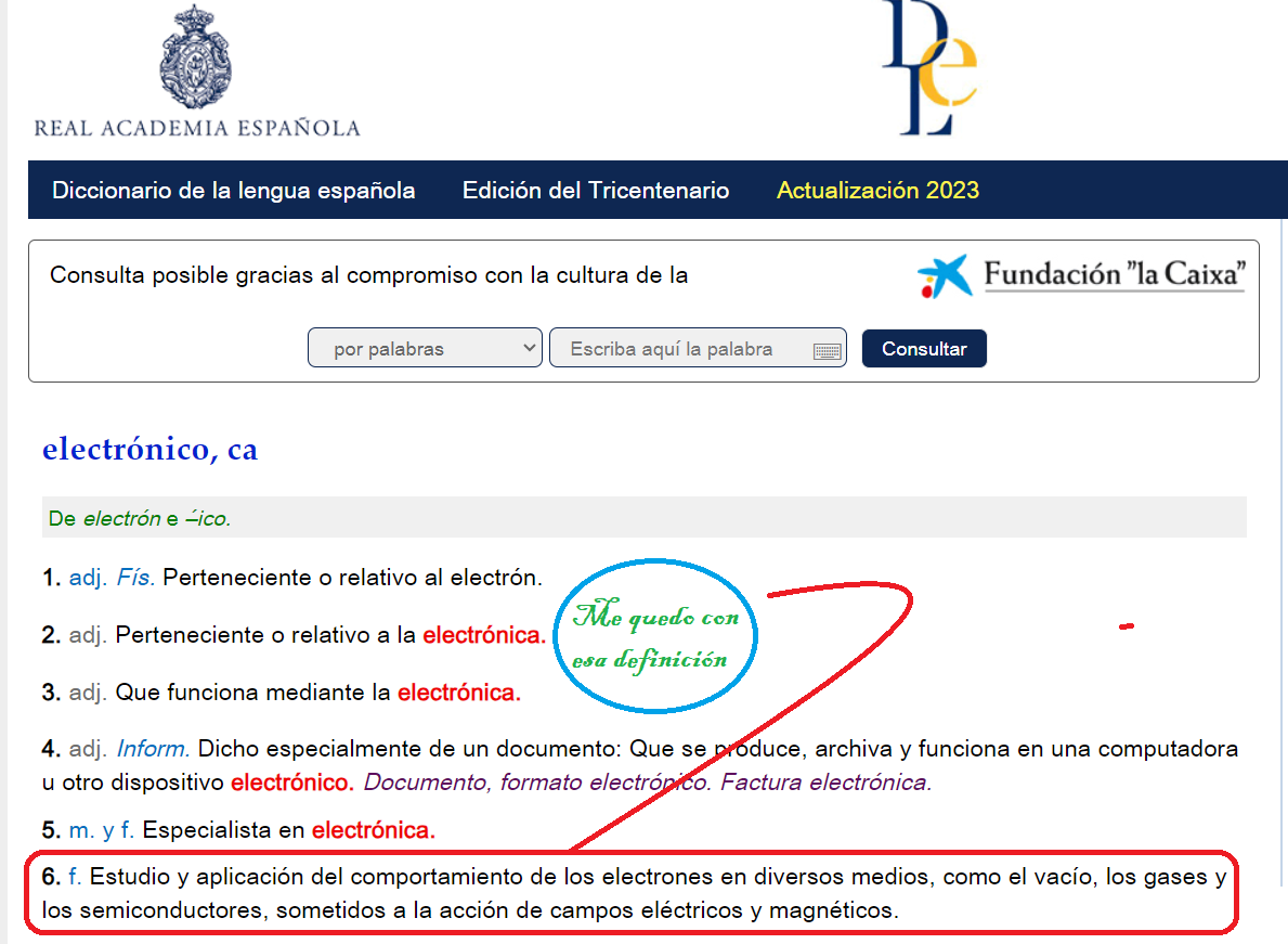 Definición electrónica RAE