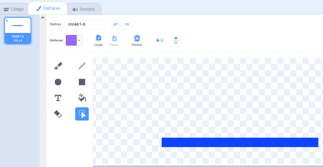 Imagen representa diseño de la pala del Pong 