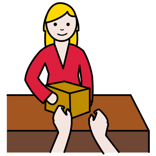 Imagen que describe la recogida de un paquete