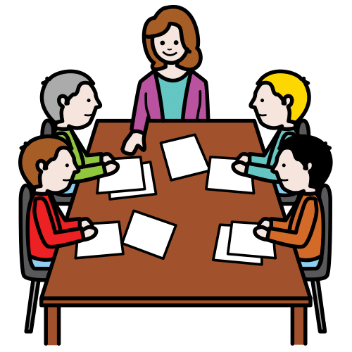 Imagen de un profesional del equipo de creación de un videojuego reunido en una mesa.