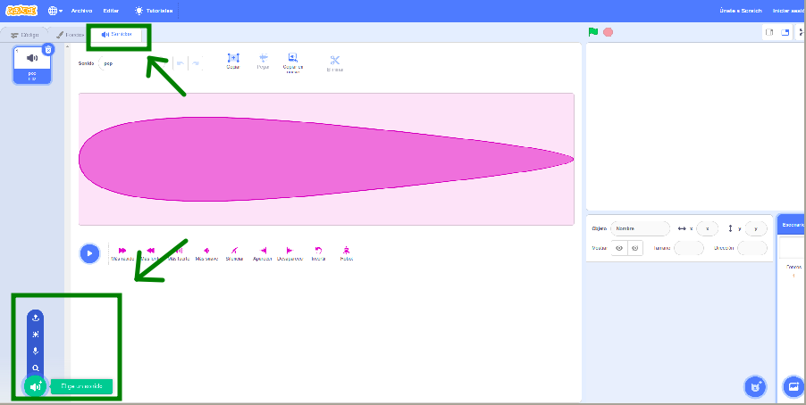Imagen insertar sonidos en Scratch