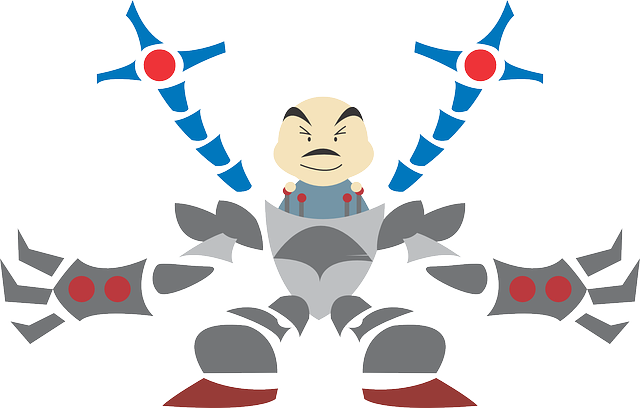 Imagen que describe un humano con actuadores y sentidos artificiales